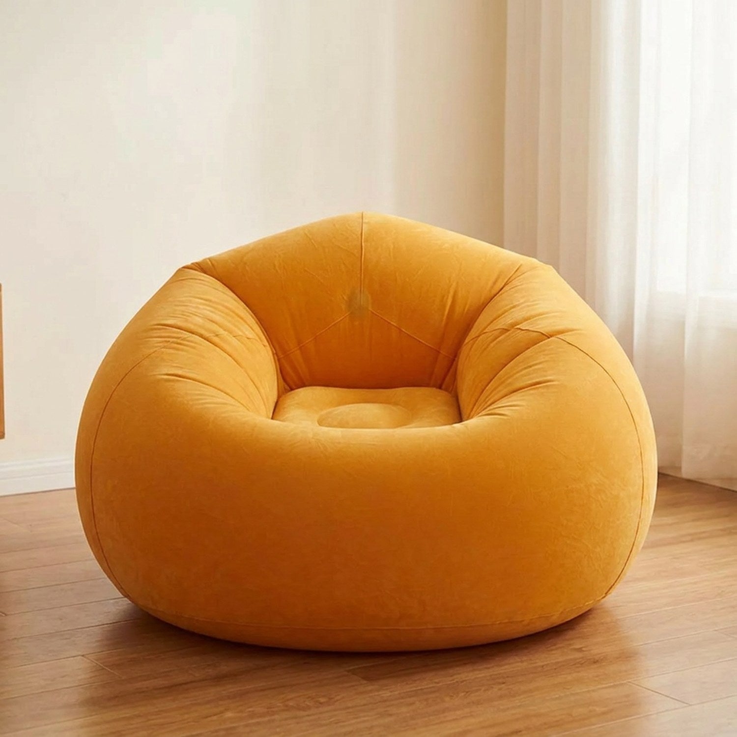 Pouf gonflable fauteuil rond coloris orange