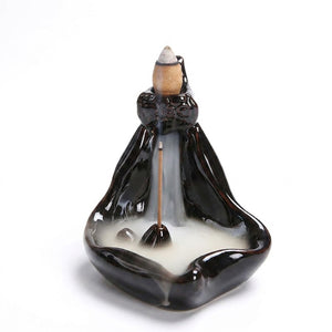 Brûleur d'encens cascade Modèle Pagode en forme de montagne triangulaire en céramique