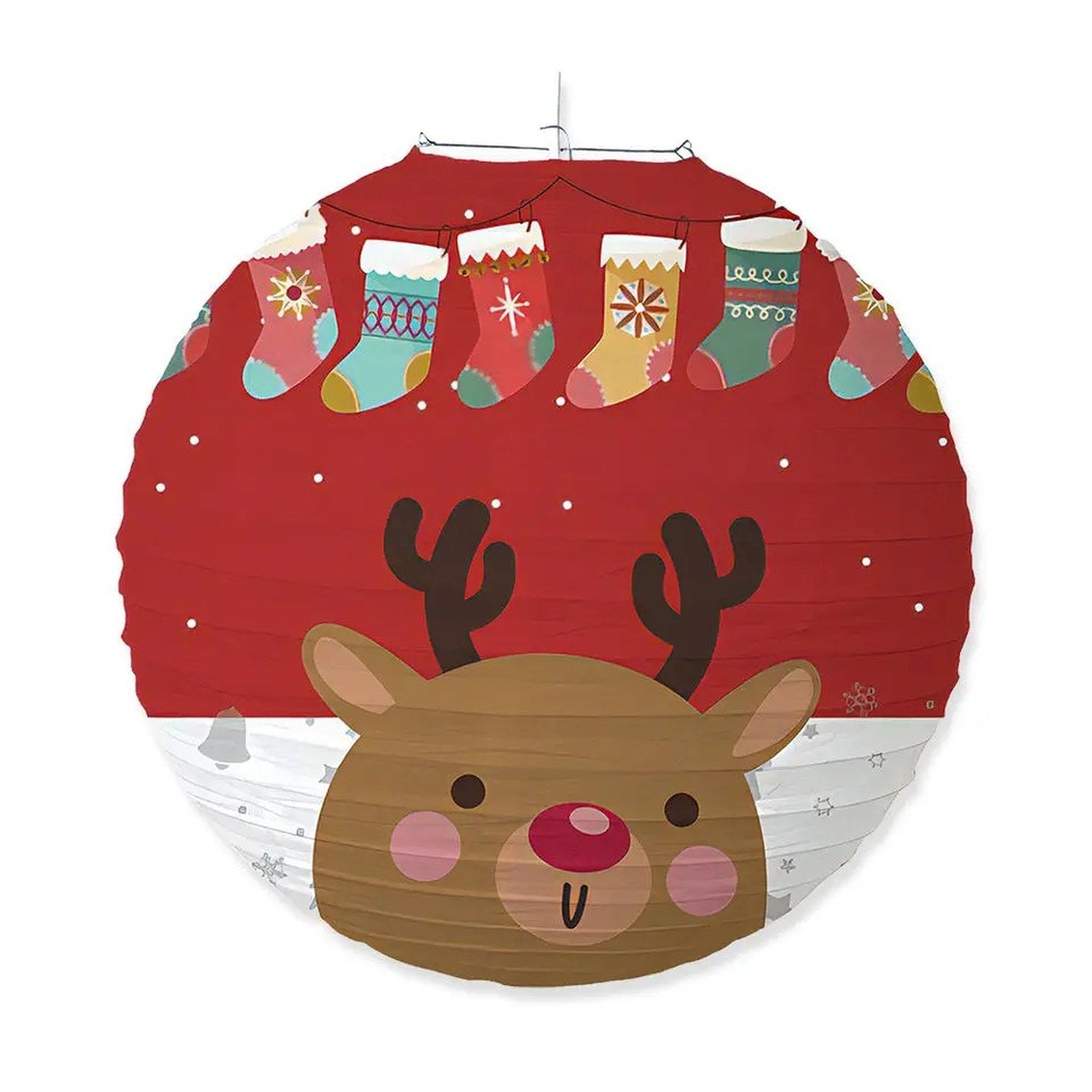 Lanterne de Noël Renne rouge bas de Noël 30 cm