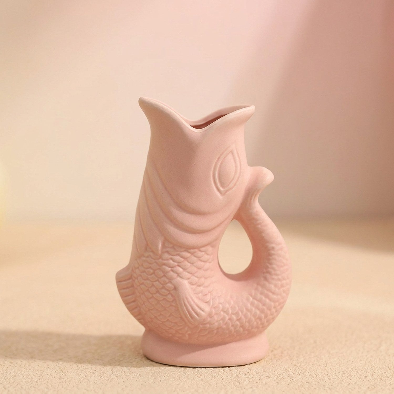 Vase koi céramique coloris Rose