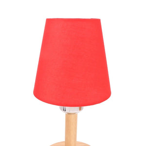 Abat-jour tissu lin couleur rouge vue de face sur fond blanc