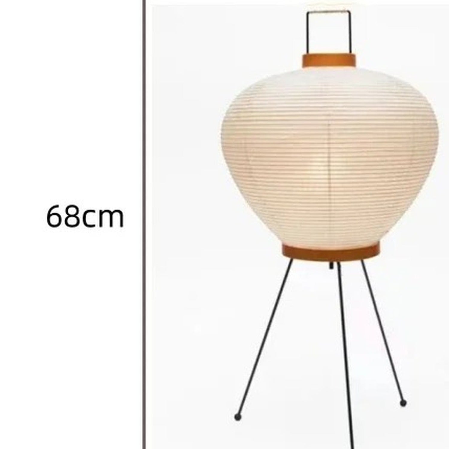 Lampe de table XL Wabi-Sabi H68cm abat-jour arrondi papier de riz