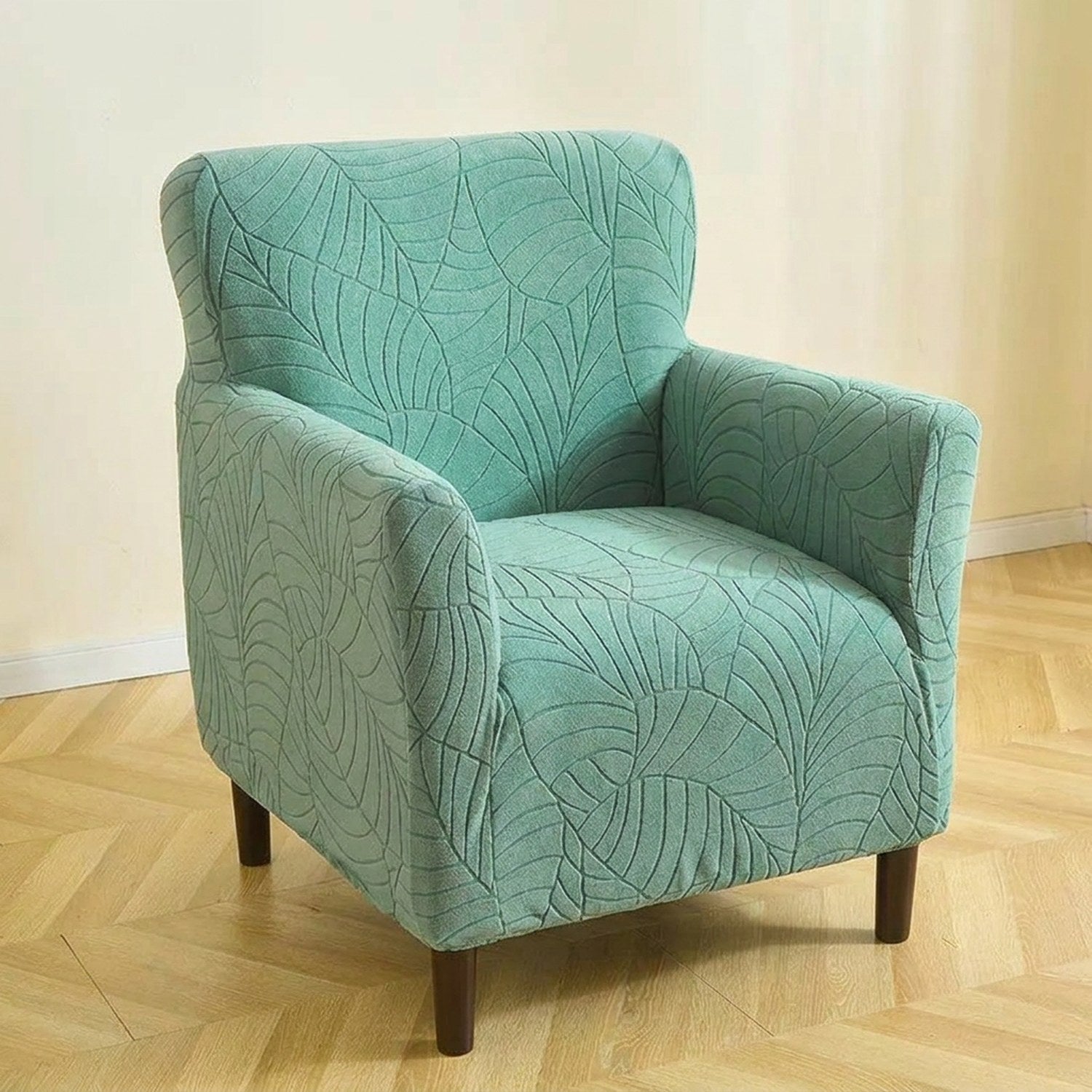 Housse de fauteuil club coloris turquoise