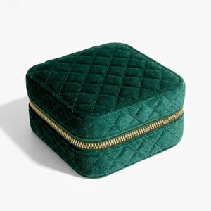 Boîte à bijoux velours vert version couleur vert