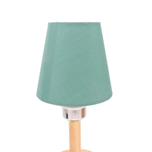 Abat-jour tissu lin couleur vert vue de face sur fond blanc