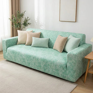 Housse de canapé jacquard vert menthe