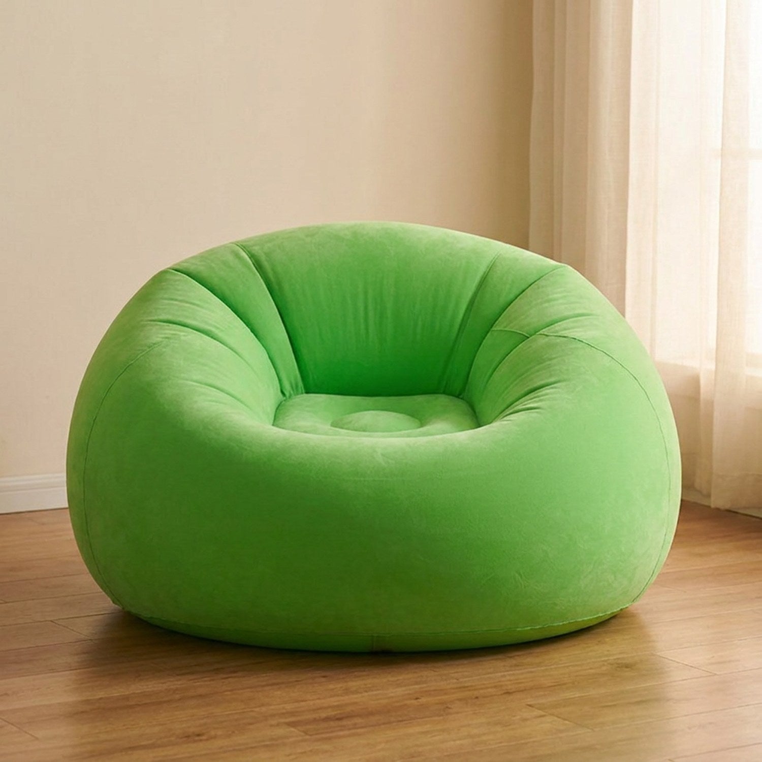 Pouf gonflable fauteuil rond coloris vert