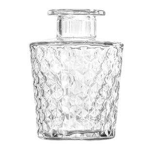 Vase en verre vintage transparent modèle Perles au relief perlé en relief
