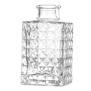 Vase en verre vintage transparent modèle Diamant à reliefs en pointes de diamant