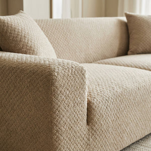 Housse de canapé bouclé coloris beige