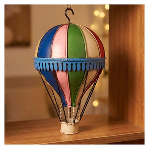 Ballon à air chaud Multicolore en métal forgé – bleu, vert, rose, rouge 11cm