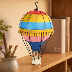Ballon à air chaud Tropical en métal forgé – rouge, jaune, bleu vif 11cm