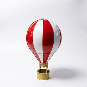 Ballon à air chaud Rouge et Blanc en métal forgé – 15cm × 25cm