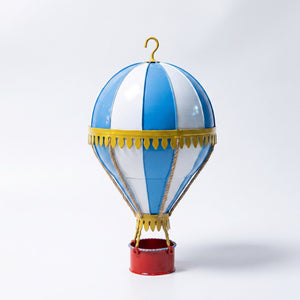 Ballon à air chaud Bleu et Blanc en métal forgé – 15cm × 25cm