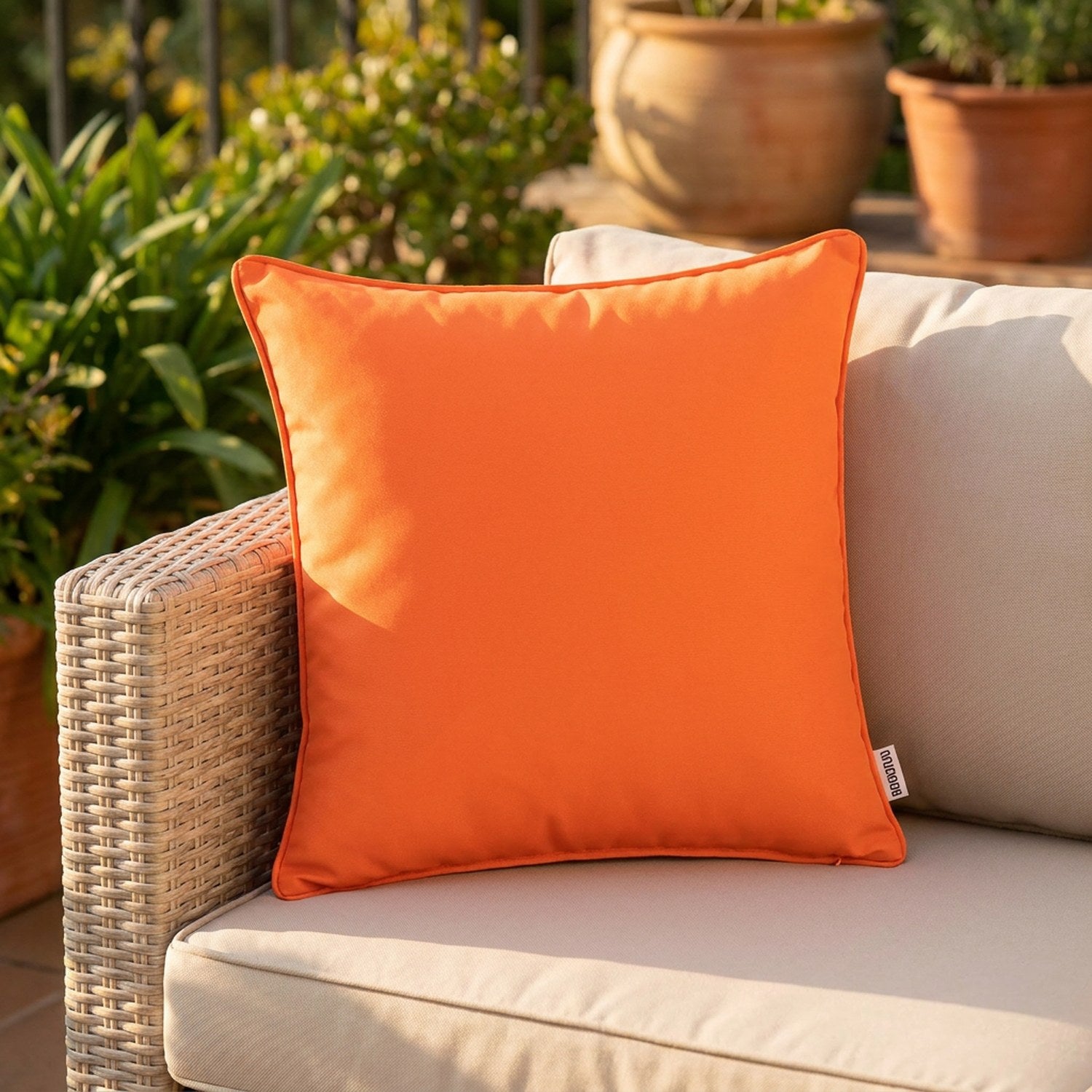 Housse de coussin extérieur couleur orange