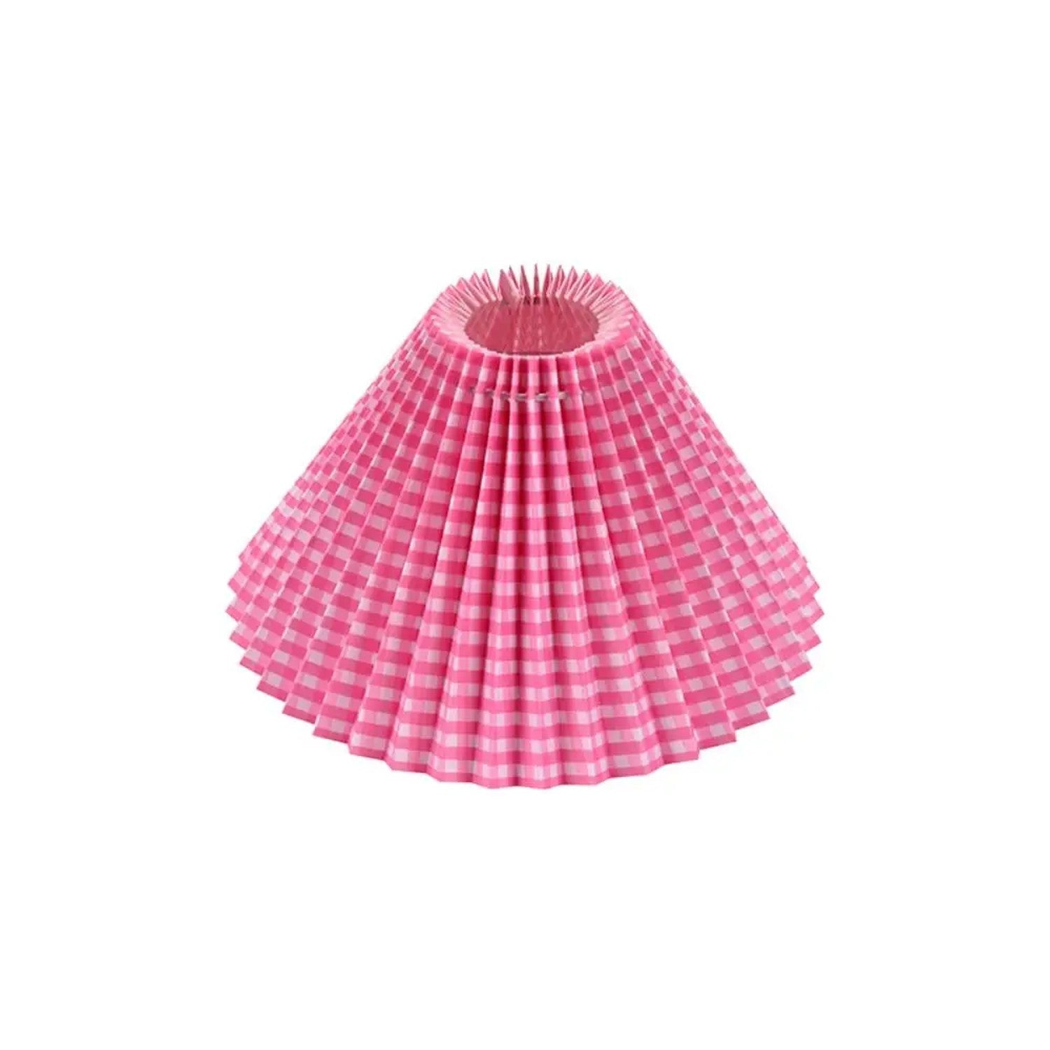 Abat-jour plissé tissu Rose foncé vichy