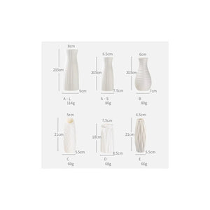 Guide des dimensions des 6 modèles de vases en centimètres hauteur diamètre ouverture et base