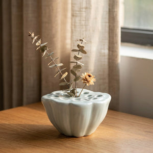 Vase bol lotus céramique céladon ikebana style japonais