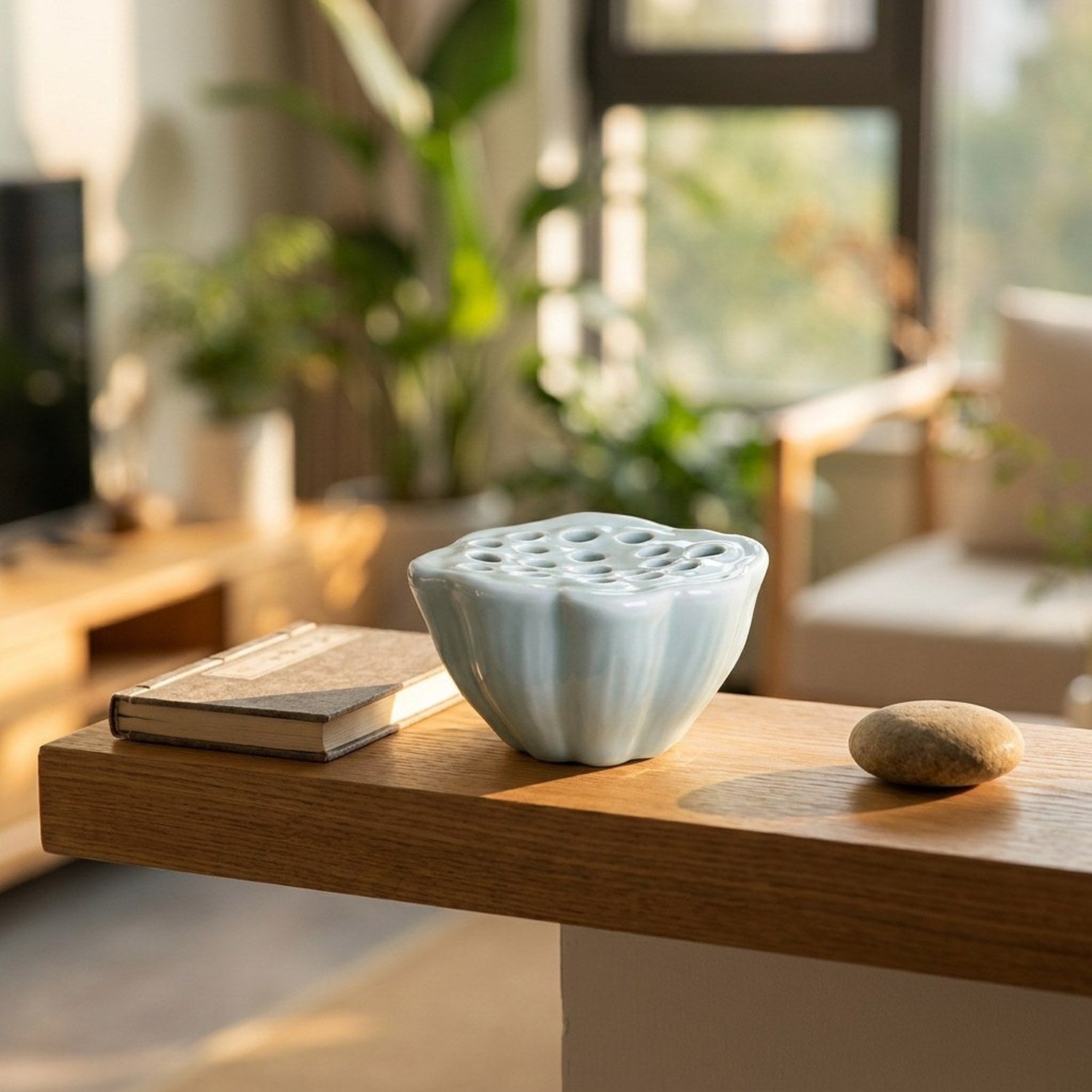Vase bol lotus ikebana étagère décoration zen minimaliste