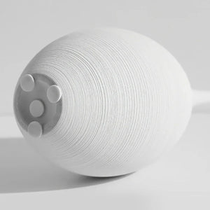 Vase en céramique texturé blanc forme ronde
