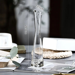 Vase verre transparent bouche inclinée style B vue produit 2