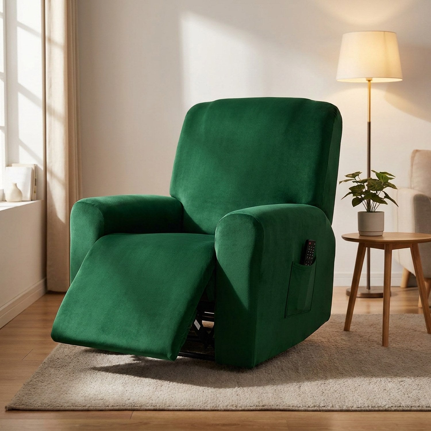 Housse de fauteuil relax inclinable vert foncé