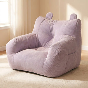 Pouf mini canapé enfant coloris violet vue rapprochée