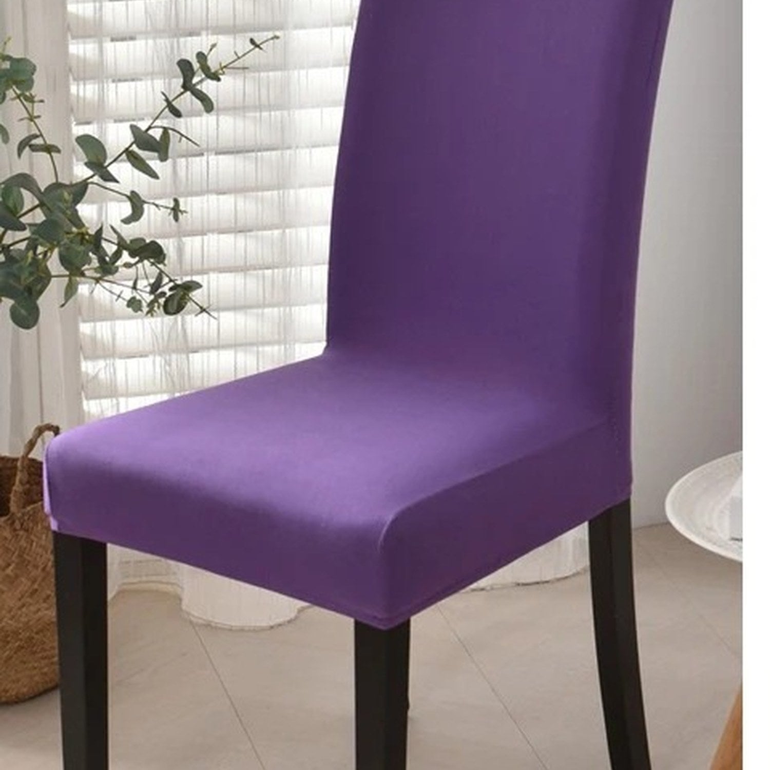 Housse de chaise de salle à manger violette