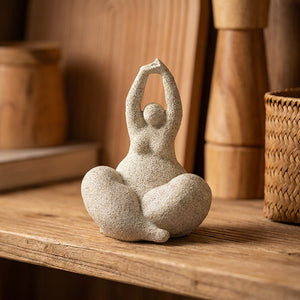 Figurine femme yoga pose Lotus coloris Blanc